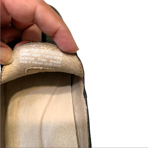 Dansko Preston Pump Wooden Black Leather Loafer Stacked Closed Toe Block Heel - Picture 10 of 12